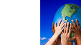 hands holding a globe
